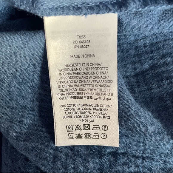 New! Boden cotton textured button down shirt blue plus size nwt 20223 - Picture 10 of 13